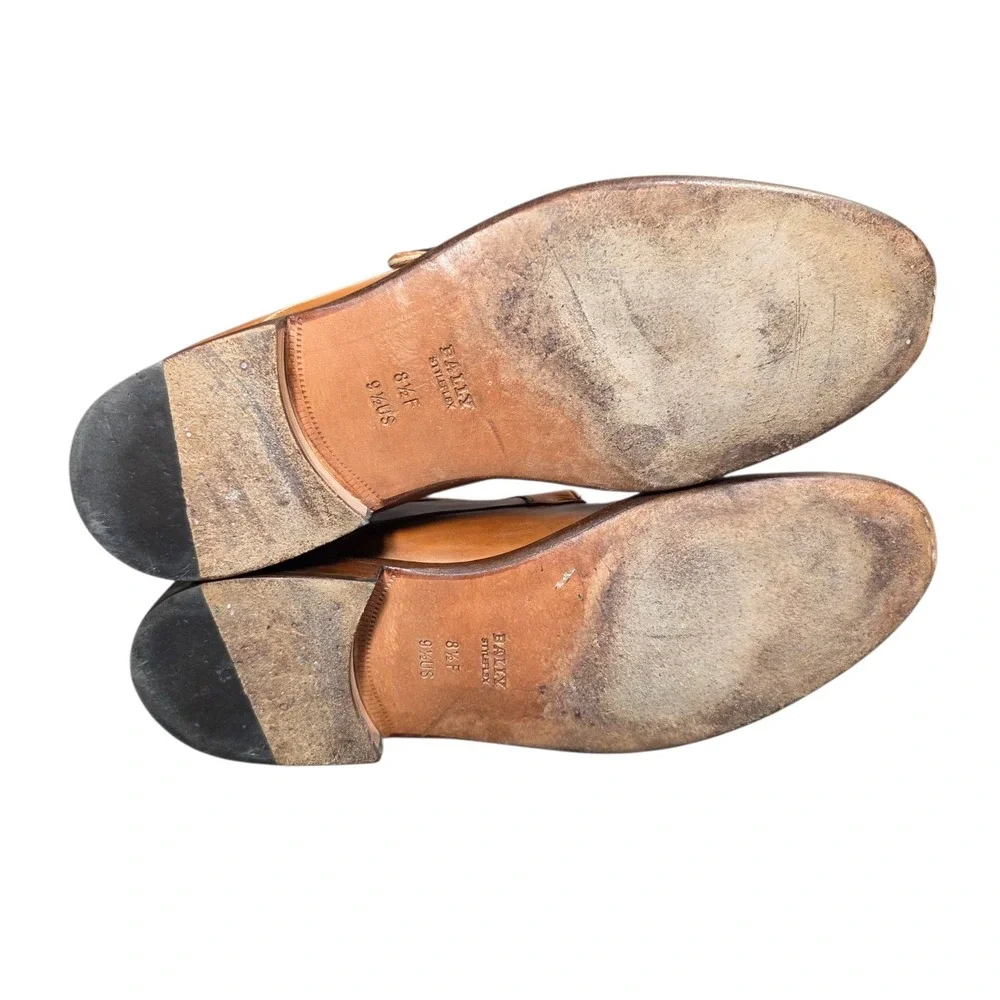 Bally Mens‎ 9.5 Brown Regan Monk Strap Mox Toe Shoes Made In Italy Styleflex